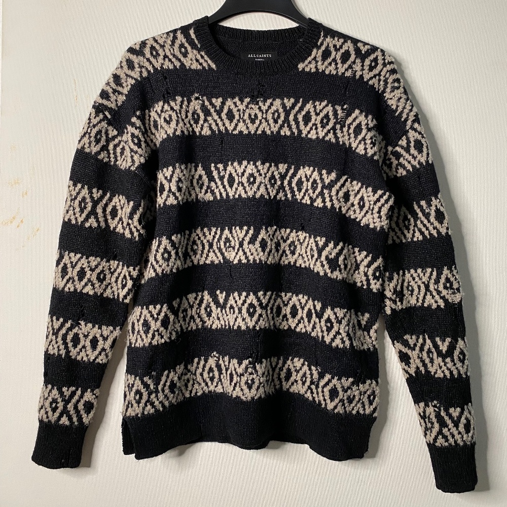 All Saints Knit Oversized Sweater – Midnight Navy / Gray – S